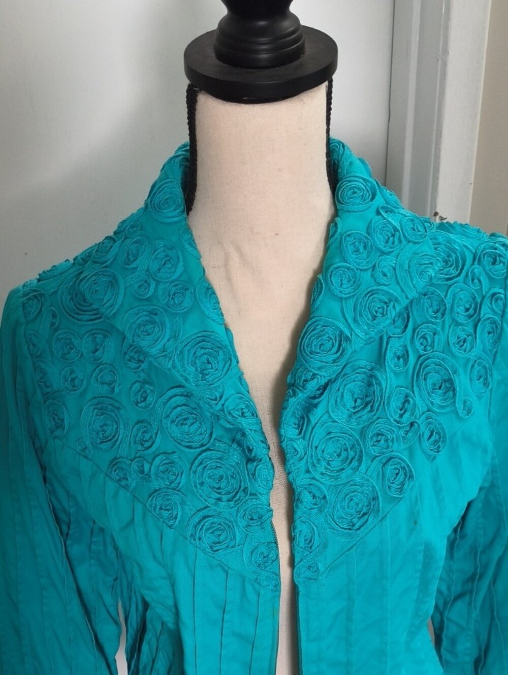 Turquoise Textured Jacket - Picture 2 of 8